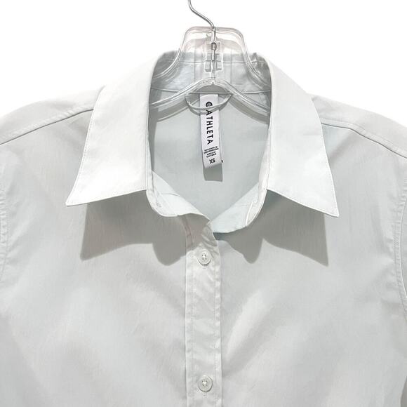Athleta Shirt Womens XS Soft Halcyon Blue Button Down Stretch Long Sleeve Top - Picture 6 of 10